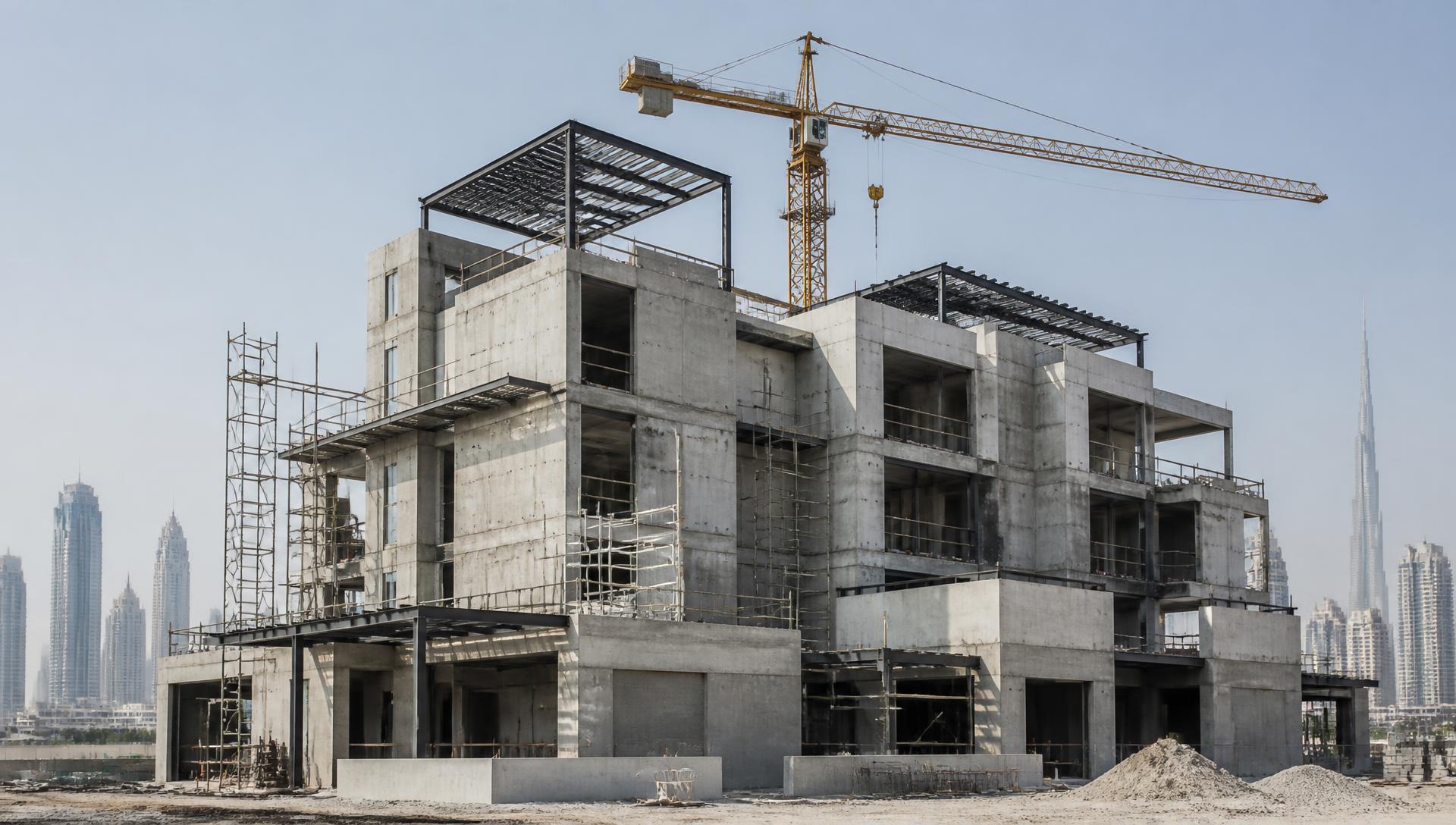 Modern building under construction in Kuwait